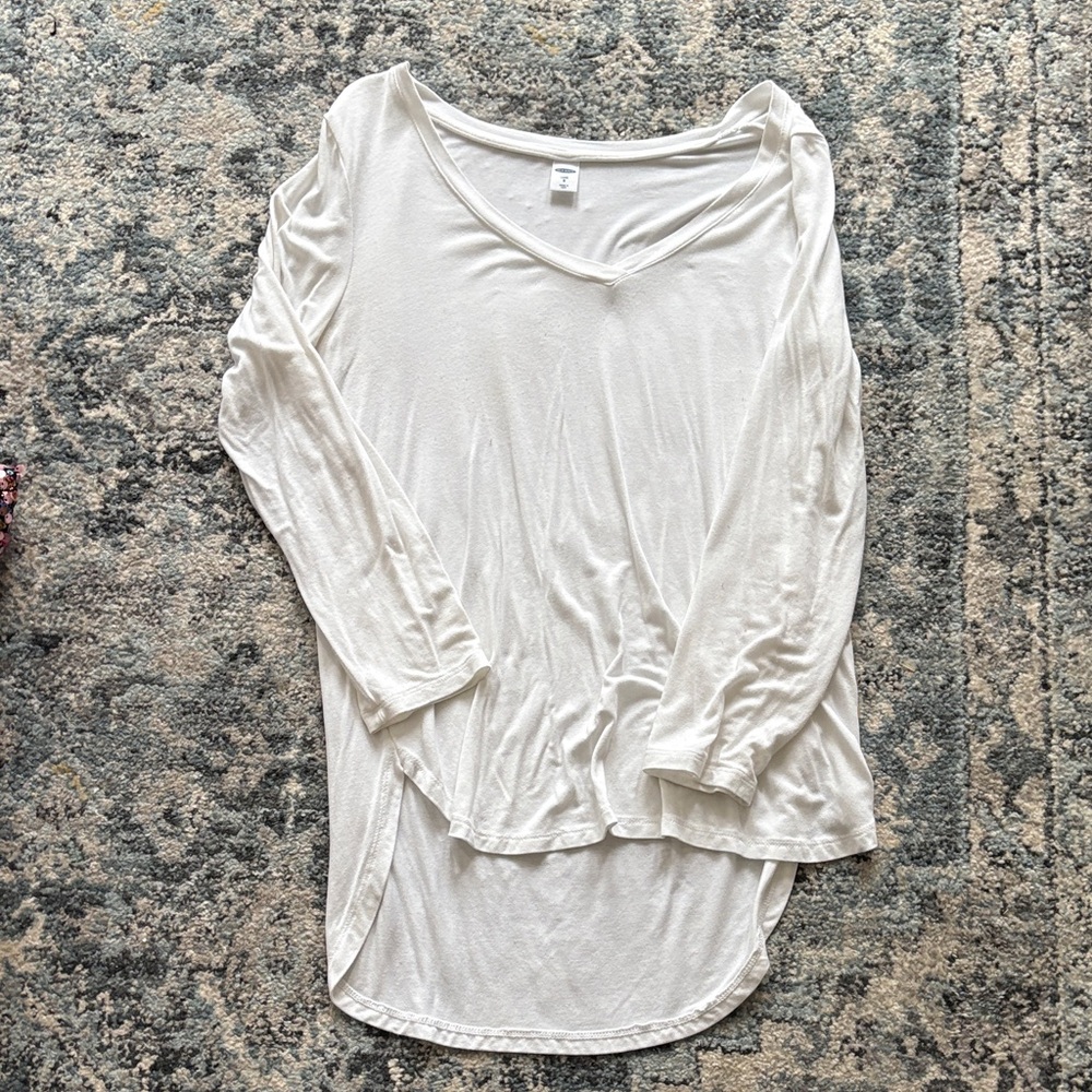Old Navy Cream Long Sleeve Women's Top